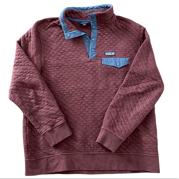 Patagonia Tops - Patagonia Quilted Organic Cotton Snap T Pullover Sweatshirt Sweater